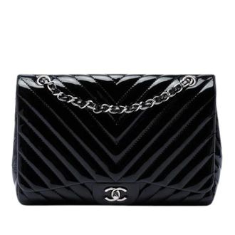 Chanel Pre-owned Vintage Patent Leather Shoulder Bag - Dames - Pre-owned - Zwart - Maat: ONE Size Leer