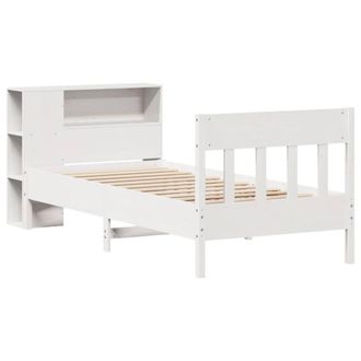 Berkfield Home Decorative Bookcase Bed Frame White 75x190 cm Small Single Solid