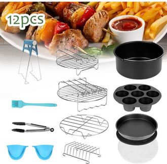OEM Accesorios Para Freidora De Aire: Juego De 12 Accesorios Para Freidoras De Aire De 7 Pulgadas