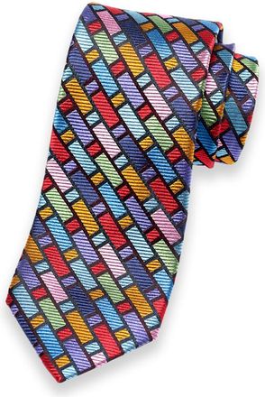 Paul Fredrick Geometric Woven Silk Tie