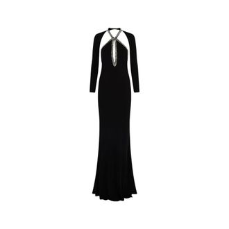 Roberto Cavalli Long dress with crystals - female - Roberto Cavalli - Gowns - Black - XS - Dresses