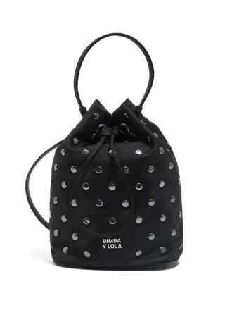 Bimba & Lola stud-detail drawstring mini bag - women - Polyamide/Bonded Leather/Polyester/Polyurethane/Polyester - One Size - Black
