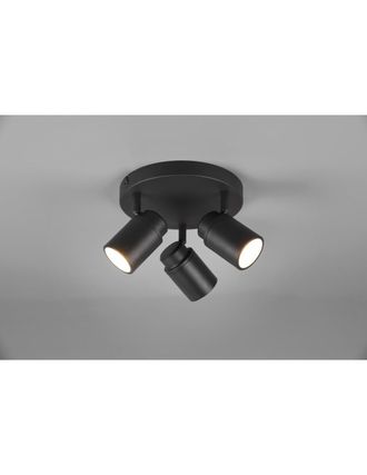 Trio Foco Redondo 3 Focos Orientables Metal Negro Angelo Trio Lighting