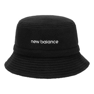 New Balance Wordmark Logo Fleece Bucket Hat Black LAH14002-BK