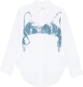 Jean Paul Gaultier T-shirt met bh-print - Wit