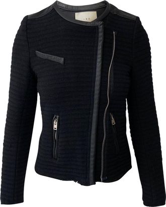 Iro Zwart Fleece Wol Avondjas