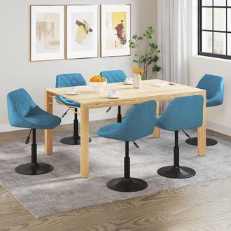 vidaXL Vidaxl - Silla De Comedor Giratoria 6 Uds Terciopelo Azul