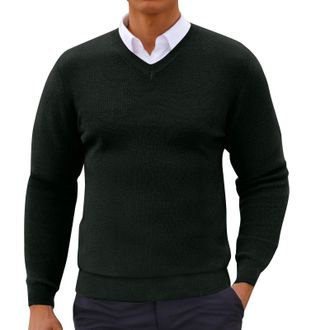 Generic Mens Jumpers Knitted V Neck Jumper Long Sleeve Soft Knitwear Pullover Sweaters for Men UK Winter Warm Slim Fit Mens Sweatshirts Smart Casual Plain Wor