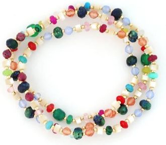 Panacea Set of 3 Beaded Stretch Bracelet in Gold/Multi at Nordstrom