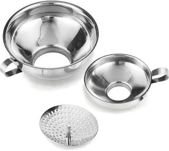 OEM Imbuto Per Conserve In Acciaio Inox Con Filtro, Ampia Apertura, Imbuto Da Cucina Con Ampia Apertura, Set Da 3 Pezzi Per La Conservazione Di Marmellate