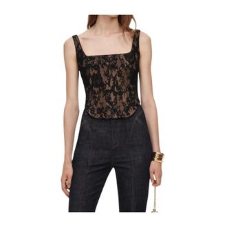 Self Portrait Dames, Tops, Zwart, Maat: XS