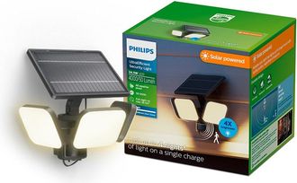 Philips Luz De Seguridad Solar Zyren Negra, 24,5 W, 4000/50 Im, 3000 K