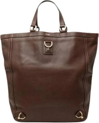 Gucci Pre-owned Tote Bag - Dames - Vintage Shopper - Bruin - ONE Size - Leer - Vintage