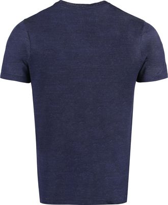 Paul & Shark Paul & Shark Mens Linen T-shirt - Dark Blue - Size Small