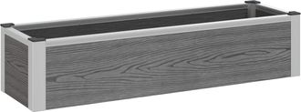 vidaXL Arriate Elevado Gris 100 X 30 X 22 Cm Wpc Y Aluminio Vidaxl