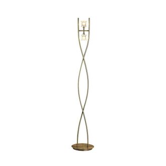 Netlighting Rosa Floor Lamp 2 Light G9 Antique Brass in Bronze