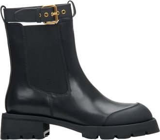 Estro & Luminara Zwarte Chelsea Boots - Dames - Chelseaboots - Zwart - 40 EU - Leer - Schoenen