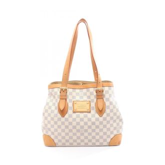 Louis Vuitton Damier Azur White Coated Canvas Leather Tote Bag (Pre-Owned)