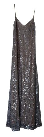 Galvan Silver Sequin Evening Dress Size M