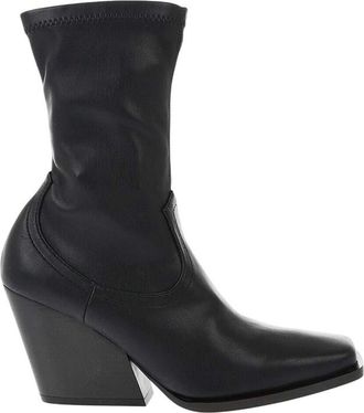 Stella McCartney Black Leather Ankle Boots