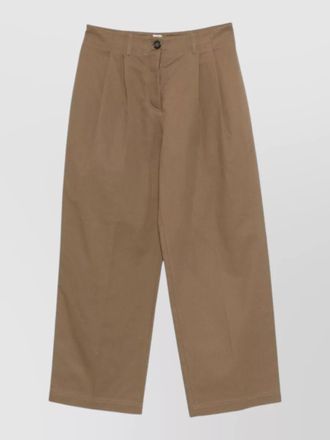 Toteme organic cotton trousers pleated front wide leg