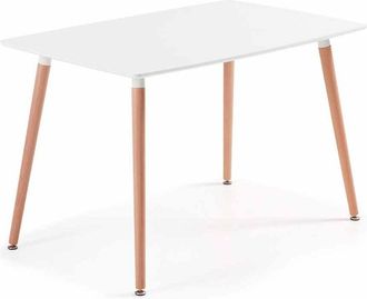 Home Heavenly Mesa comedor estilo n&oacute;rdico 120x80 cm color blanco