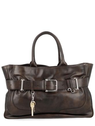 Osoi Womens Tote Bag Brocle Brown Leather Cow Handbags Hand
