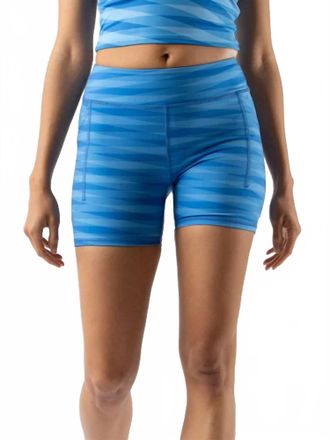 Rabbit Womens Speed Leggy 4 Running Shorts In Azure Blue Stripe