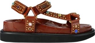 Kurt Geiger Orson Sandal - Dames - Sandalen - Bruin - 41 EU - Leer - Schoenen