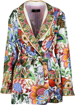 Etro Blazer in badjasstijl - Dames - Blazers - Veelkleurig - XS - Jassen
