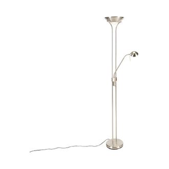 QAZQA Lampada da terra con braccioo de lettura diva - Moderno - Vetro,Acciaio - Acciaio - Oblungo (non sostituibile) LED Max. 1 x 23 Watt