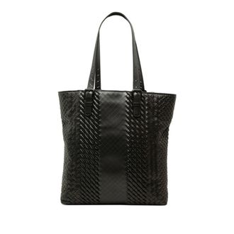 Bottega Veneta Intrecciato Black Leather Shoulder Bag Tote Bag (Pre-Owned)
