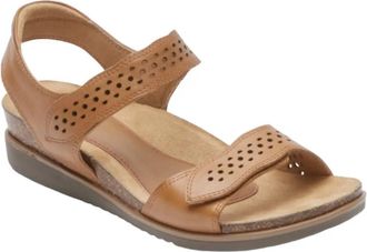 Cobb Hill Womens May Wave Strap Sandal - Wide Width In Tan