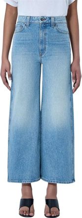Khaite Wide-Leg Denim Culottes - Dames - Loose Fit Jeans - Blauw - W30 - Denim - Jeans