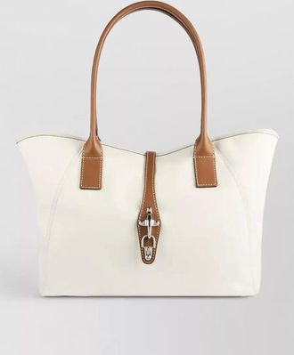 Fay tote bag contrast stitching dual top handles