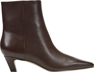 Marc Fisher Womens Danai Kitten Heel Leather Ankle Bootie In Dark Brown