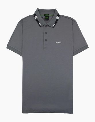 HUGO BOSS Mens Hugo Boss Paule Slim Fit Laxury Cotton Polo Grey 036 - Size: 40