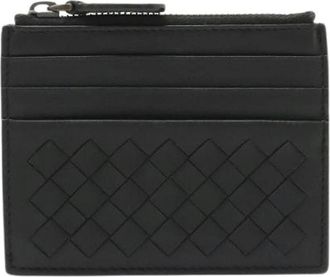Bottega Veneta Pre-owned Intrecciato Leren Portemonnee - Dames - Vintage Accessoires - Zwart - ONE Size - Leer - Vintage