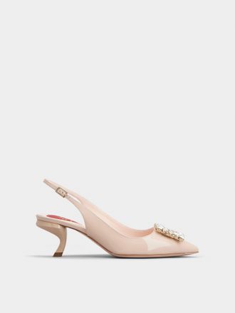 Roger Vivier Virgule Slingback Pumps in patent leather