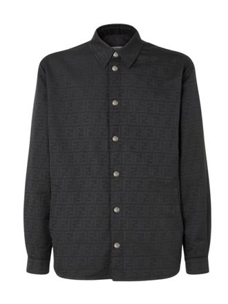 Fendi Black Regular Logo Overshirt