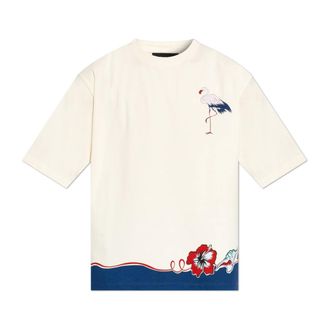 Dsquared2 T-Shirts, male, Beige, Size: 2XL Crew-neck T-shirt