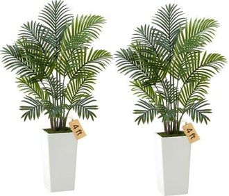 OEM Palmera Areca Artificial Tropical Falsa Con Maceta Alta Blanca, Para Decoraci&oacute;n De Hogar, Oficina, Sala De Estar, Inauguraci&oacute;n De Casa, Interior Exter