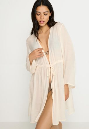 Lascana Tunika LSCN BY LASCANA, Damen, Gr. 32/34, beige (creme), Web, Obermaterial: 60% Viskose, 40% Polyester, unifarben, figurumspielend mini, tiefer V-Auss