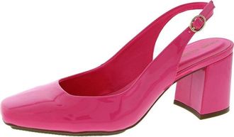 Anne Klein Lizette Slingback Womens Pink Patent Leather Block Heel ZOGG2911