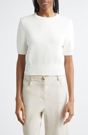 Toccin Elsie Short Sleeve Sweater in Ivory at Nordstrom, Size Xx-Small