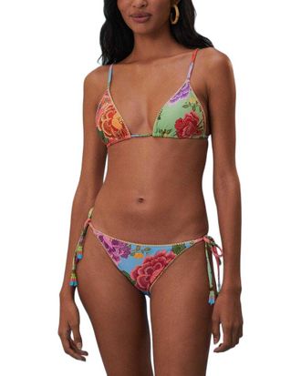 Farm Rio Flower Scarves Tie Side Full Cut Bikini Bottom