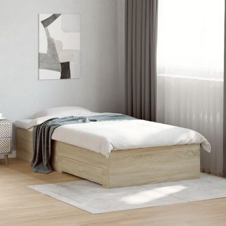 vidaXL Cama Con Cajones Madera Ingenier&iacute;a Roble Sonoma 100x200 Cm Vidaxl