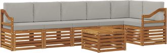 vidaXL Conjunto De Sof&aacute;s De Exterior 7 Uds. Gris Natural Y Claro Vidaxl