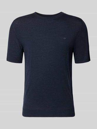Fynch-Hatton Fynch-Hatton T-Shirt mit Rundhalsausschnitt und Label-Stitching in Marine, Gr&ouml;&szlig;e XXXL