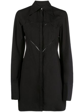 AMBUSH cut-out heart shirtdress - women - Cotton - 38 - Black